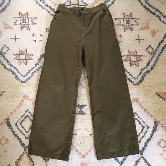 Pact Pants - PACT Mocha Brown Organic Cotton Cropped Straight Leg Casual Pants - XS S